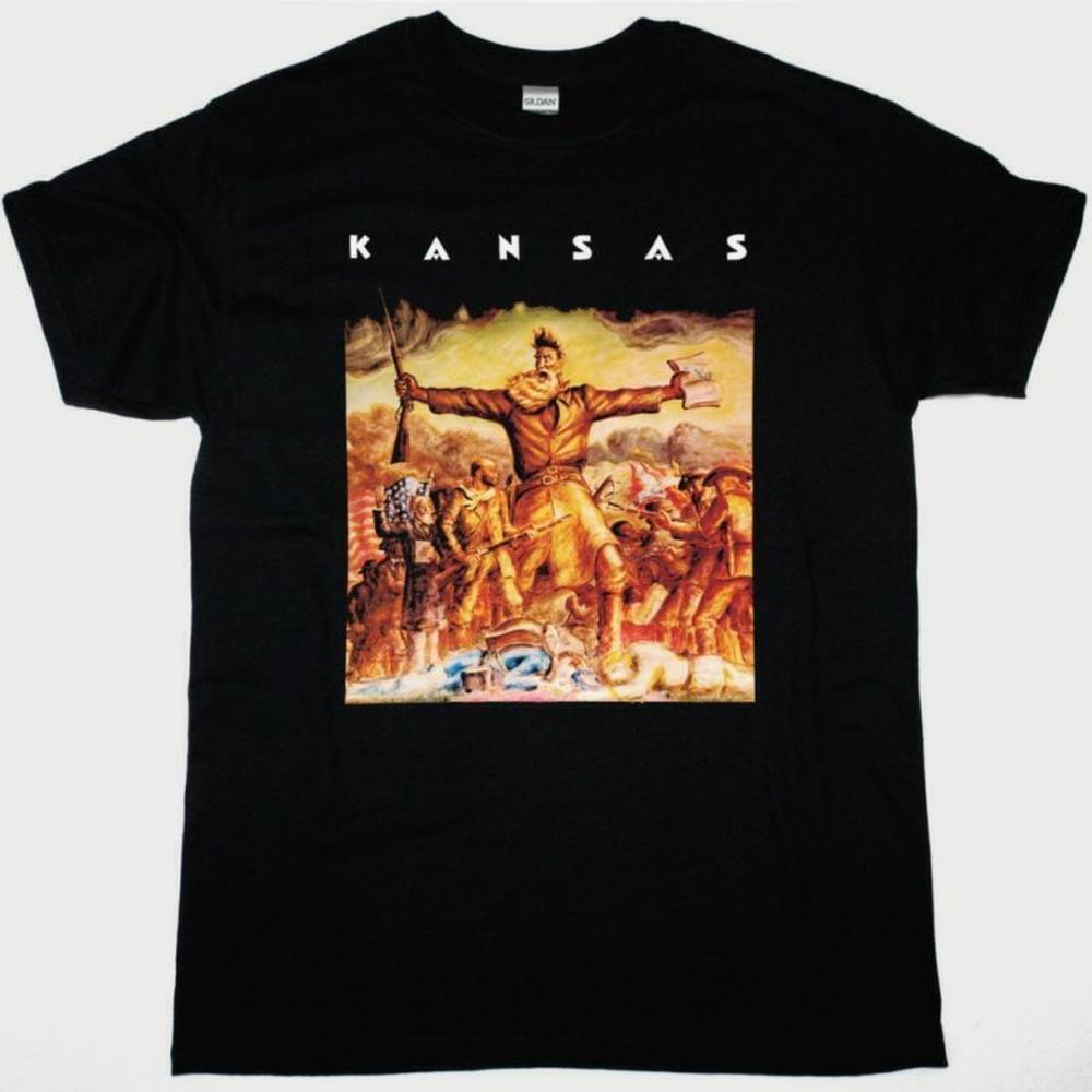 Kans 1974 Classic Rock New Black Concert Graphic T-Shirt